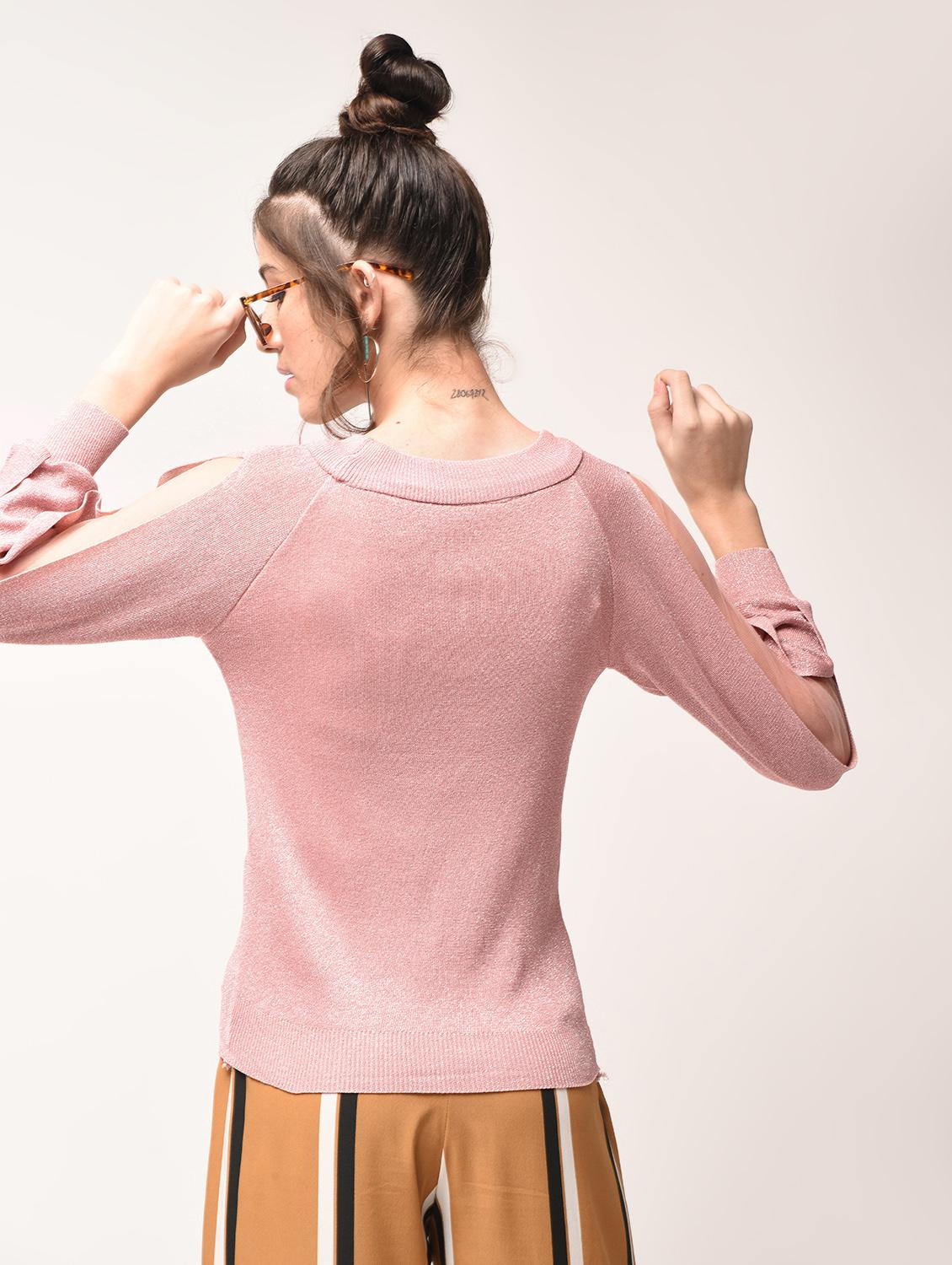 slit raglan sleeved pullover - 15900944 - Zoom Image - 3