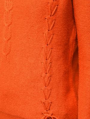 orange lace up detail pullover - 15900945 - Standard Image - 6