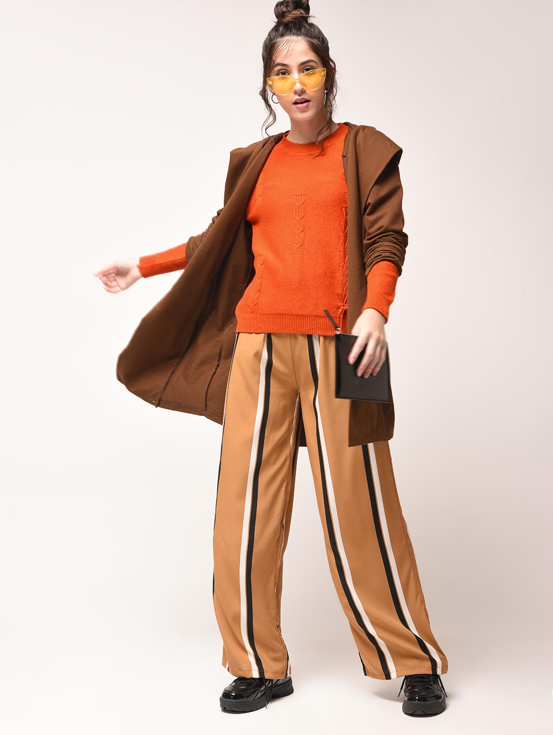 orange lace up detail pullover - 15900945 - Zoom Image - 4