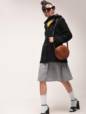 fur collar double breasted coat - 15900960 - Standard Image - 5