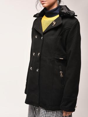 fur collar double breasted coat - 15900960 - Standard Image - 6