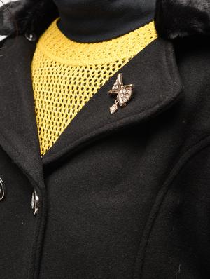 fur collar double breasted coat - 15900960 - Standard Image - 7
