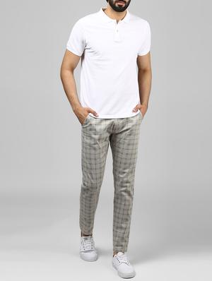 grey cotton chinos - 15901346 - Standard Image - 4