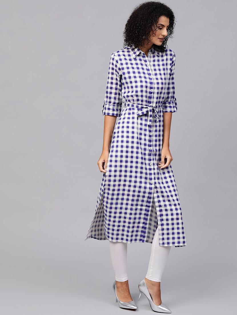 straight checkered kurta - 15901528 - Zoom Image - 2