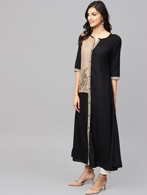 color block a-line kurta - 15901531 - Standard Image - 2