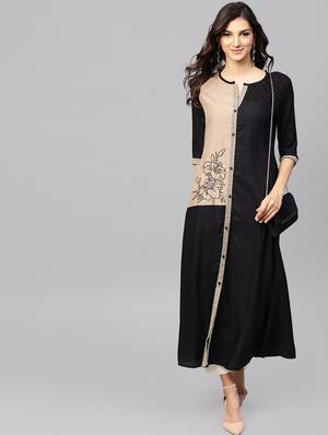 color block a-line kurta - 15901531 - Standard Image - 4