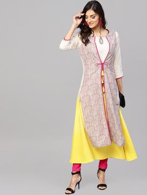 layered printed kurta - 15901532 - Standard Image - 4