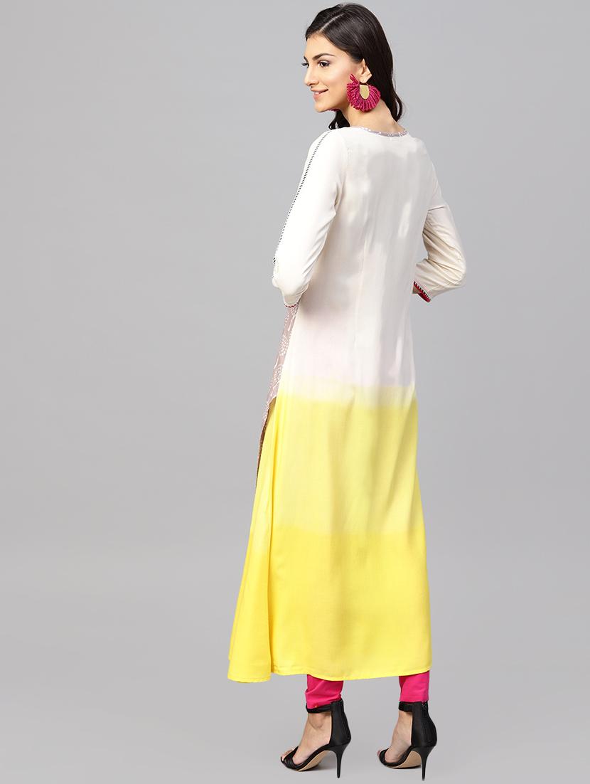 layered printed kurta - 15901532 - Zoom Image - 3
