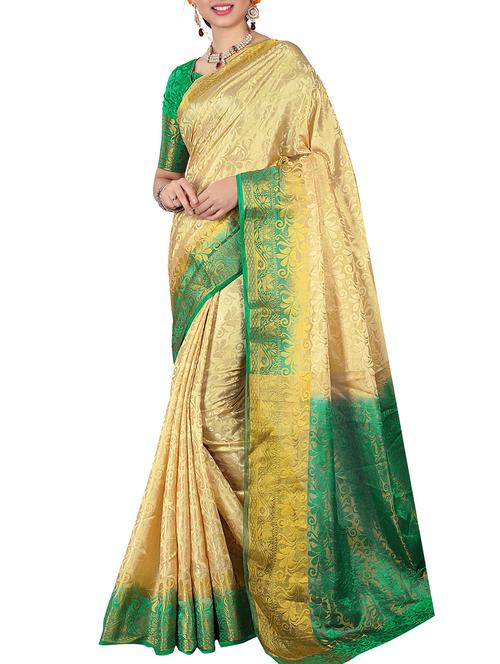 self design kanjivaram saree with blouse - 15901688 - Standard Image - 1