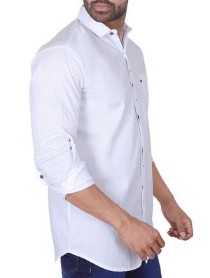 white solid casual shirt - 15901710 - Standard Image - 2