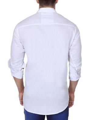 white solid casual shirt - 15901710 - Standard Image - 3