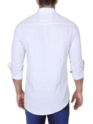 white solid casual shirt - 15901711 - Standard Image - 3