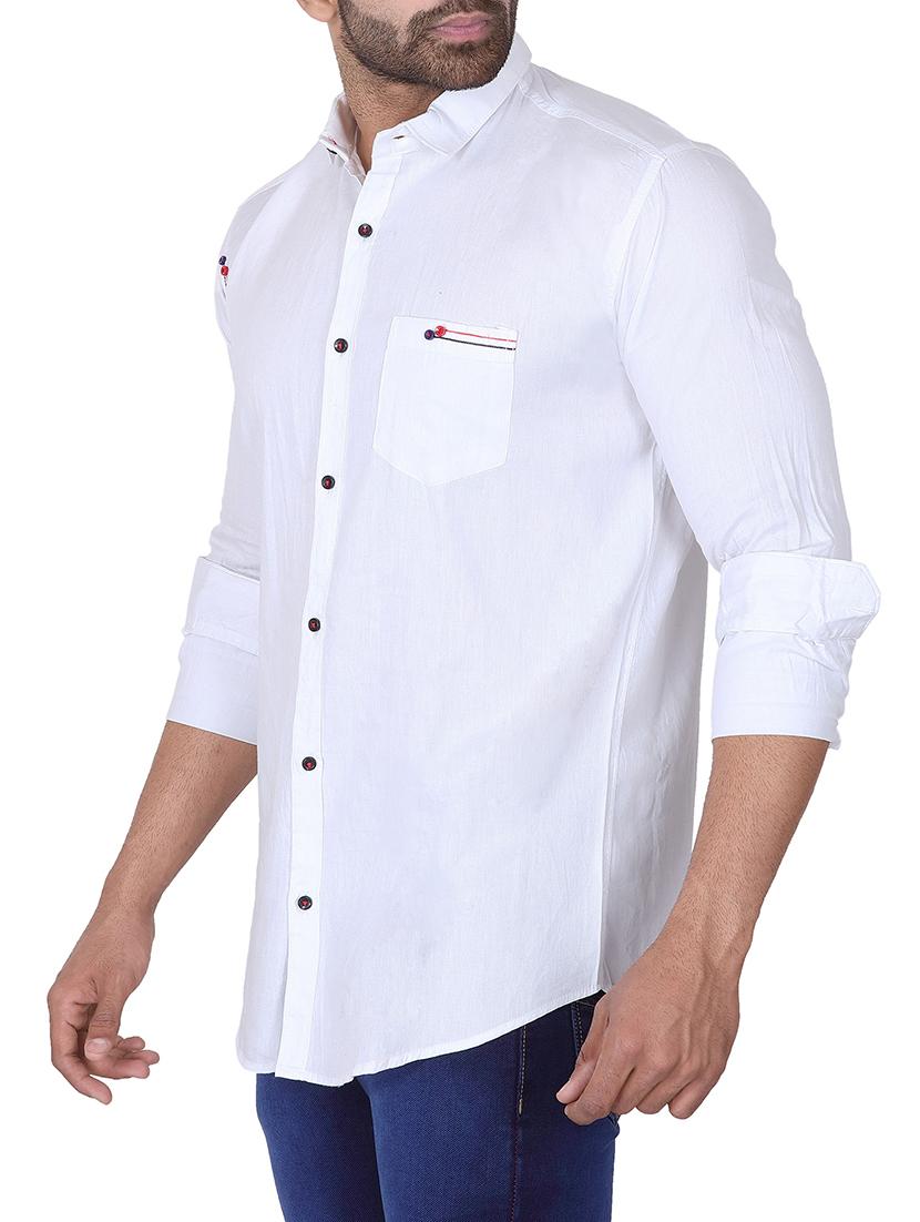 white solid casual shirt - 15901711 - Zoom Image - 2