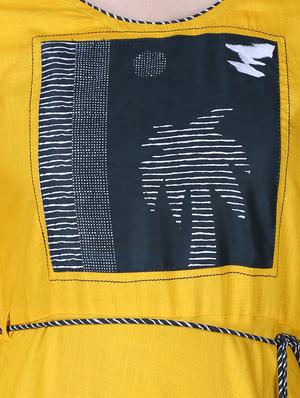 flared patch work dress - 15901759 - Standard Image - 4