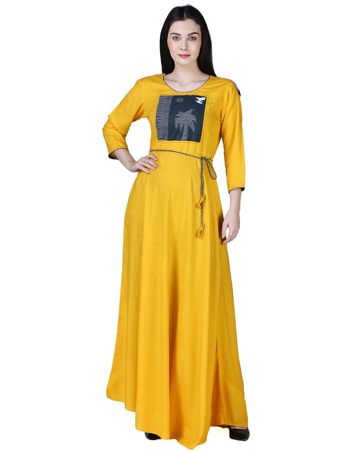 flared patch work dress - 15901759 - Zoom Image - 1