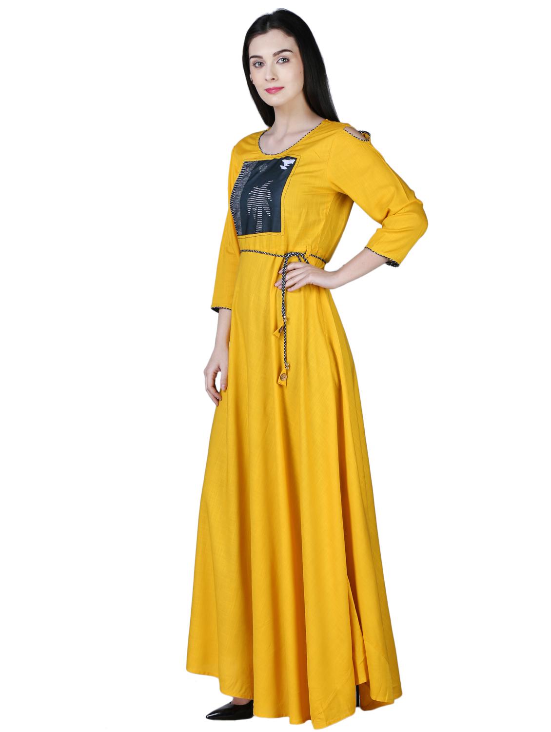 flared patch work dress - 15901759 - Zoom Image - 2