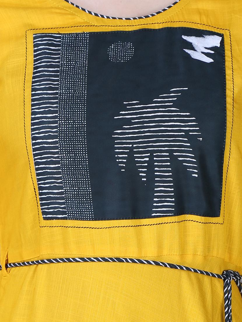 flared patch work dress - 15901759 - Zoom Image - 4