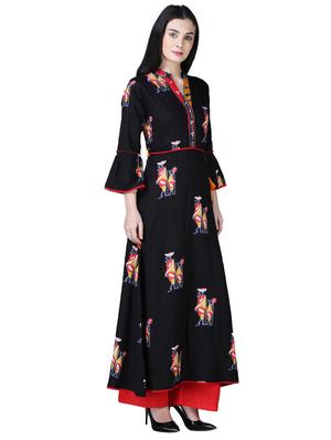 flared bell sleeves kurta - 15901763 - Standard Image - 2