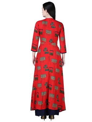 printed high-low kurta - 15901765 - Standard Image - 3