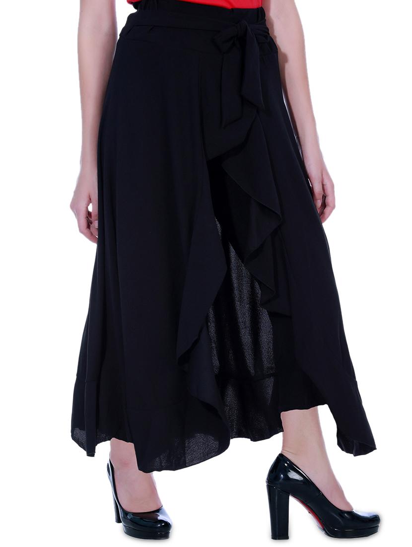 tie up waist ruffled palazzo - 15901927 - Zoom Image - 2