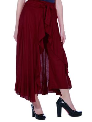 tie up waist ruffled palazzo - 15901928 - Standard Image - 2