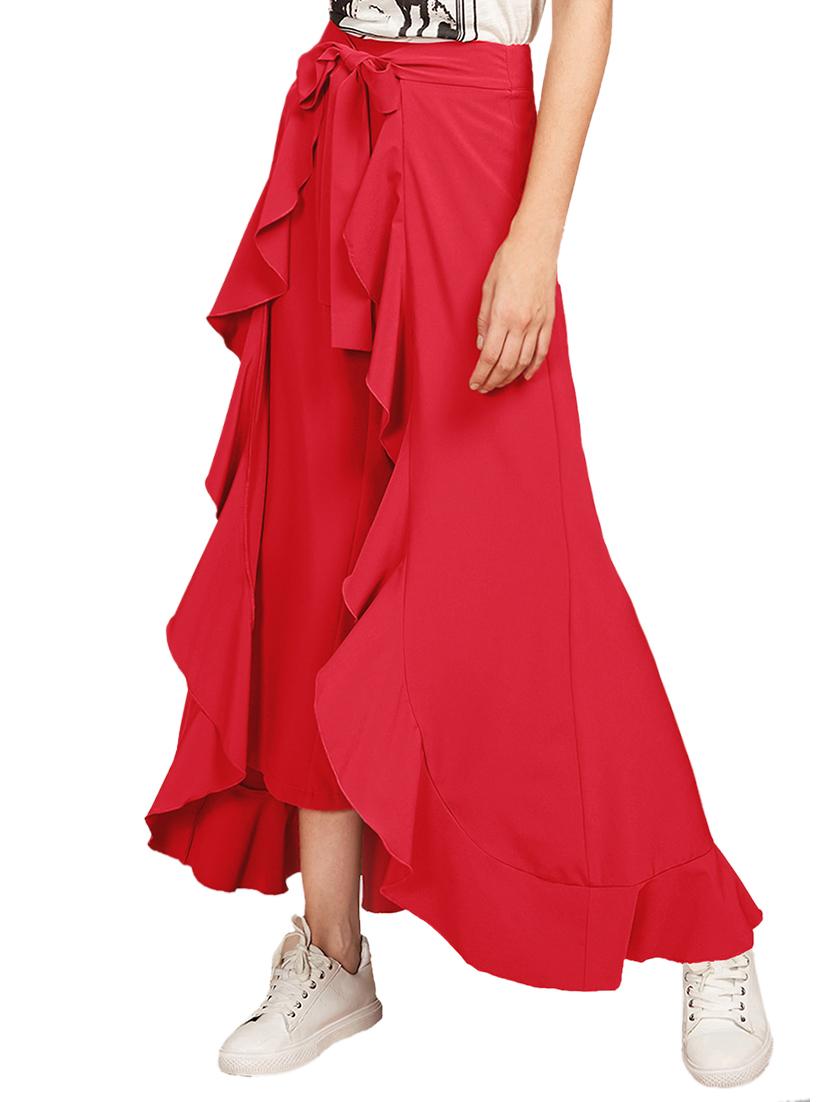 tie up waist ruffled palazzo - 15901930 - Zoom Image - 2