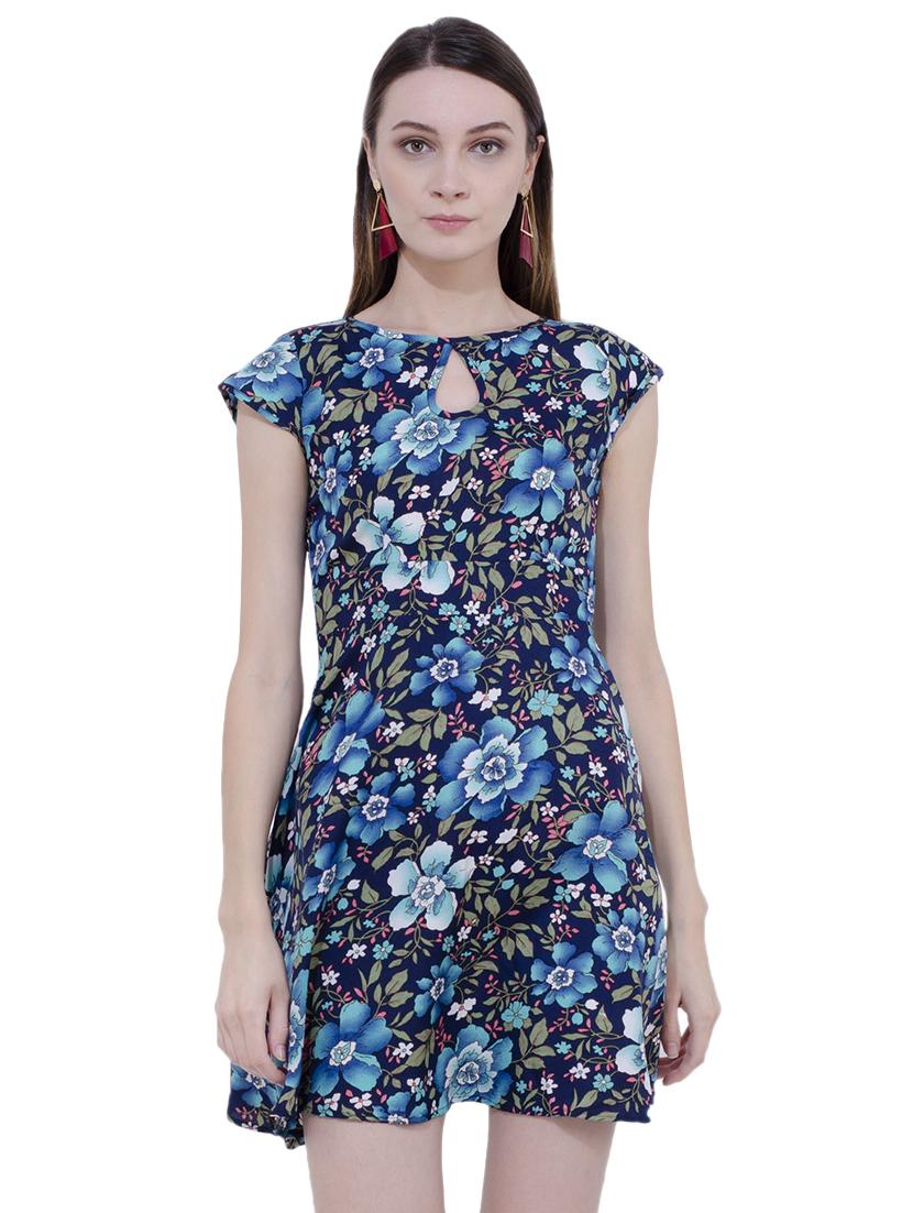 cap sleeved floral flared dress - 15902027 - Zoom Image - 1