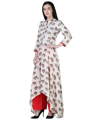 printed high-low kurta - 15902151 - Standard Image - 2