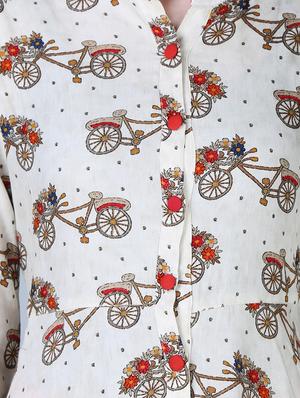 printed high-low kurta - 15902151 - Standard Image - 4