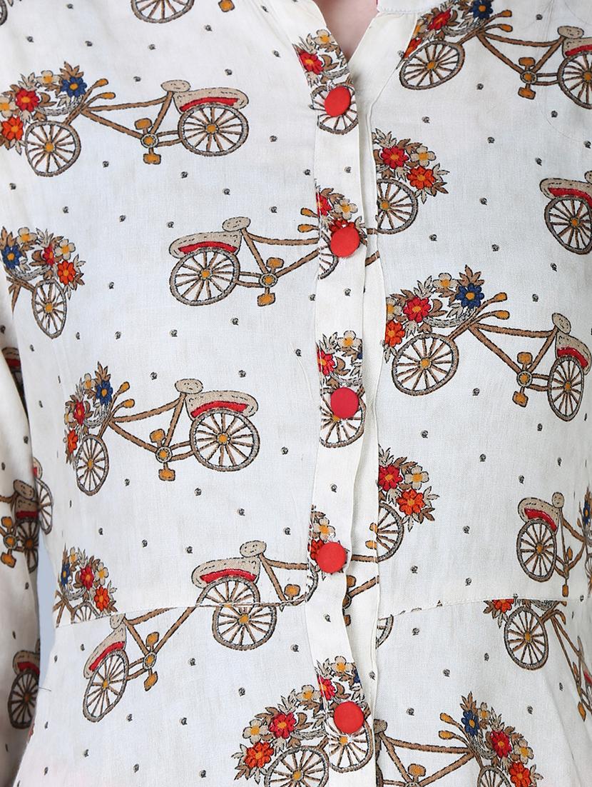 printed high-low kurta - 15902151 - Zoom Image - 4