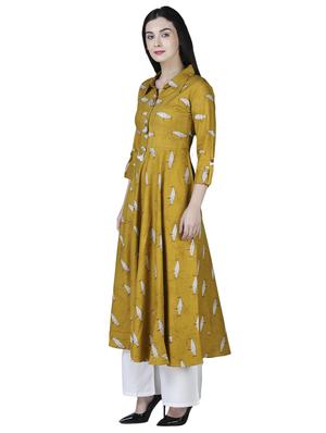a-line printed kurta with tassels - 15902164 - Standard Image - 2