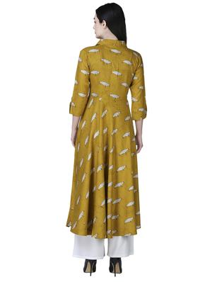 a-line printed kurta with tassels - 15902164 - Standard Image - 3