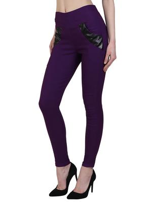 leather patch mid waist jegging - 15902354 - Standard Image - 2