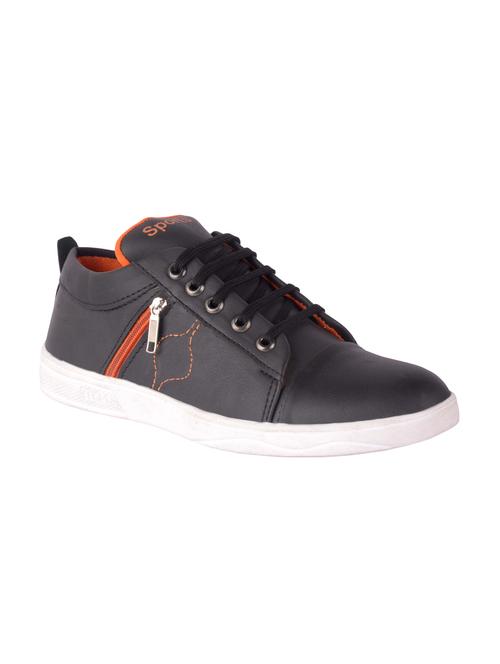 black leatherette lace up sneakers - 15902480 - Very Small Image - 1