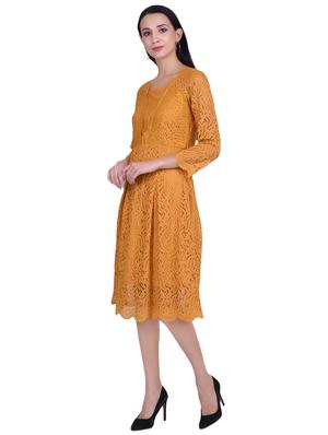 scallop edge laced pleated dress - 15902511 - Standard Image - 2