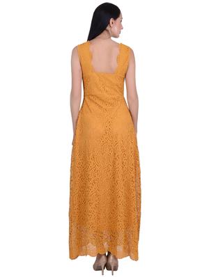 scallop edge laced maxi dress - 15902512 - Standard Image - 3