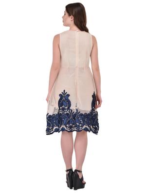 embroidered mesh a-line dress - 15902669 - Standard Image - 3