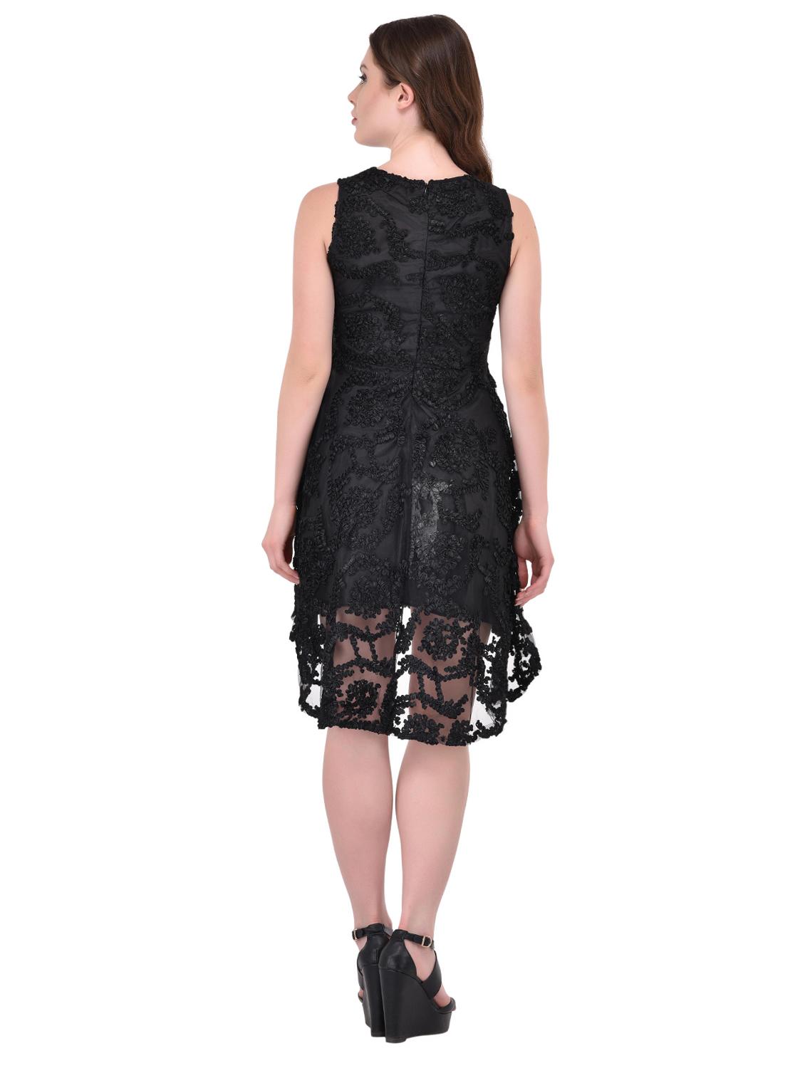 overlay mesh high-low dress - 15902671 - Zoom Image - 3