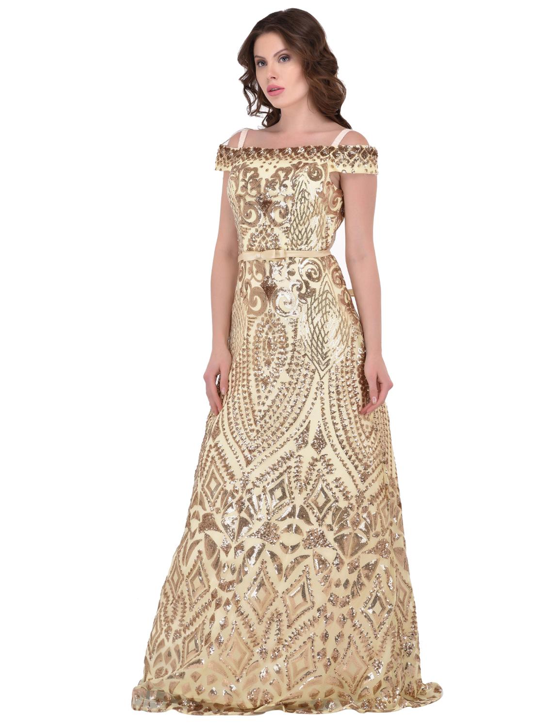 lace-up back sequined gown - 15902677 - Zoom Image - 2