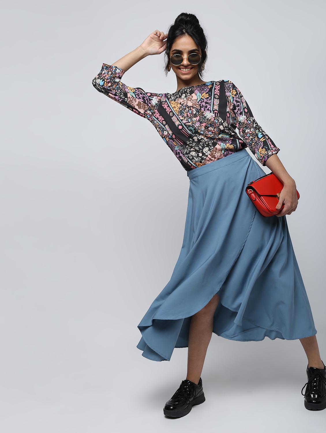 slit sleeved floral tunic - 15902837 - Zoom Image - 1