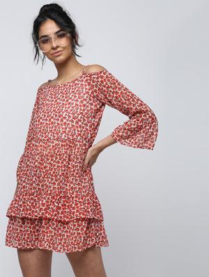 ruffle trim floral a-line dress - 15902841 - Standard Image - 2