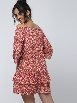 ruffle trim floral a-line dress - 15902841 - Standard Image - 4