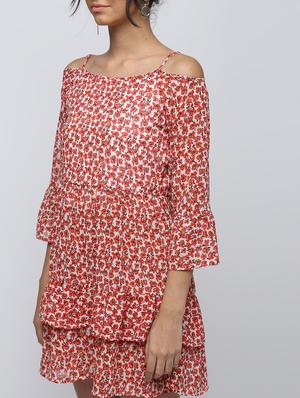 ruffle trim floral a-line dress - 15902841 - Standard Image - 5