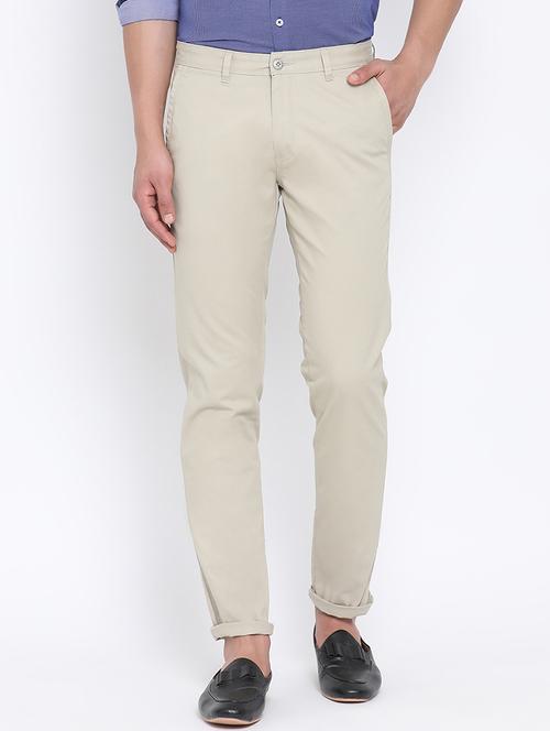 grey cotton chinos - 15902920 - Very Small Image - 1