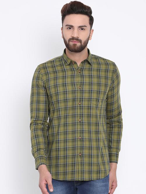 green checkered casual shirt - 15902940 - Standard Image - 1