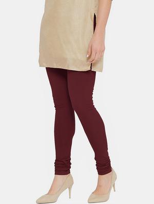 brown solid churidar - 15903131 - Standard Image - 2