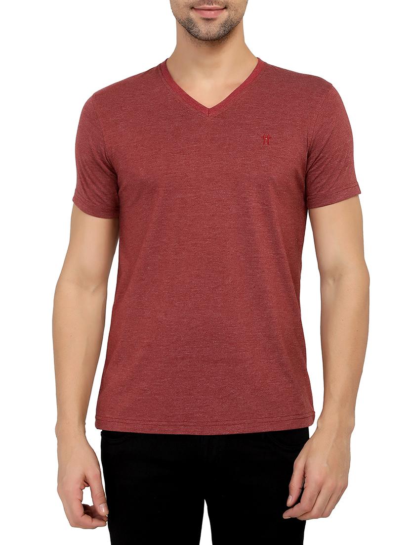 maroon cotton t-shirt - 15903333 - Zoom Image - 1