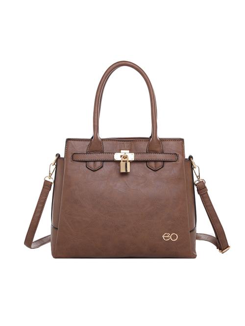 brown leatherette (pu) regular satchel - 15903902 - Standard Image - 1
