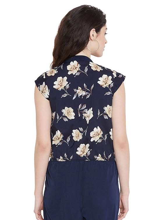 button detail floral jumpsuit - 15904242 - Zoom Image - 3