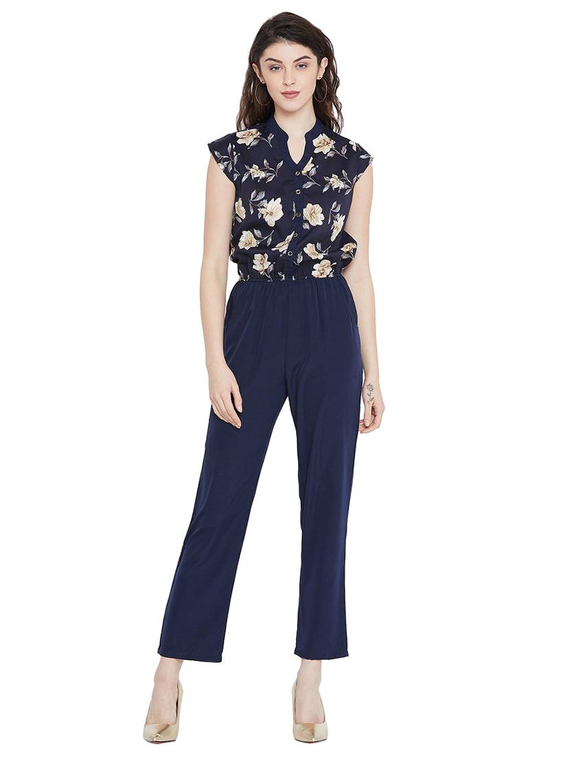 button detail floral jumpsuit - 15904242 - Zoom Image - 4